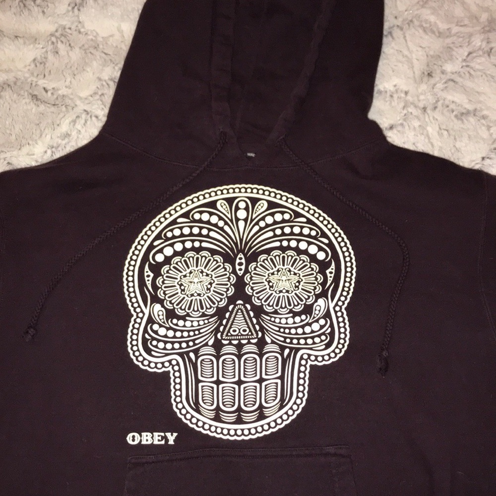 Purple Sugar Skull Obey Hoodie